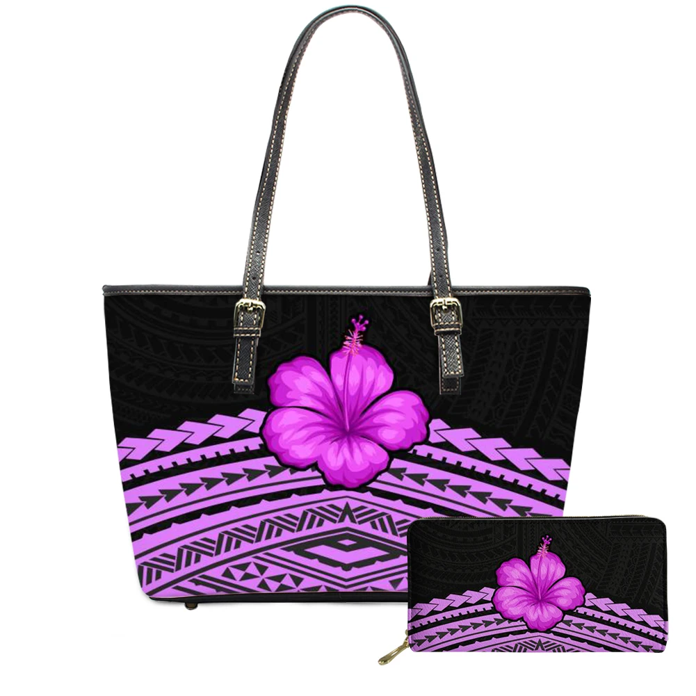 Luxury Leather Tote Bag and Purse Set Traditional Polynesian Tribal Hibiscus Flower Print Handbag for Women Big Shoulder Bags
Luxury Leather Tote Bag and Purse Set Traditional Polynesian Tribal Hibiscus Flower Print Handbag for Women Big Shoulder Bags