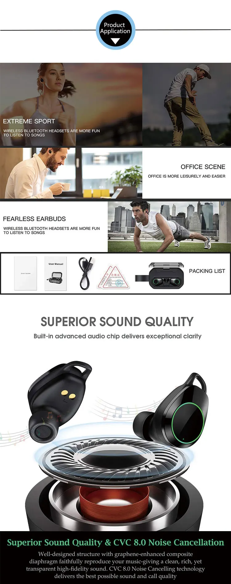 Hot sell bluetooth waterproof noise cancelling earphone earbuds x6 tws - ANKUX.COM