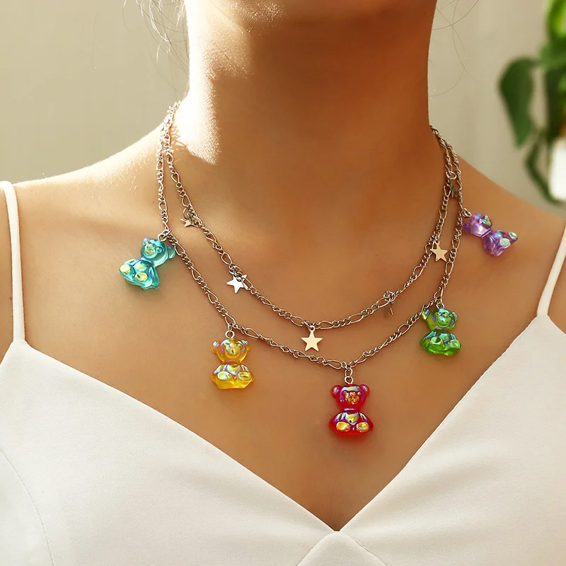 NZ1979 Slim Silver Chain Cute Bear Star Shape Lovely Style Women Girls High Quality Pendant Summer Jewelry Necklace 2021
NZ1979 Slim Silver Chain Cute Bear Star Shape Lovely Style Women Girls High Quality Pendant Summer Jewelry Necklace 2021