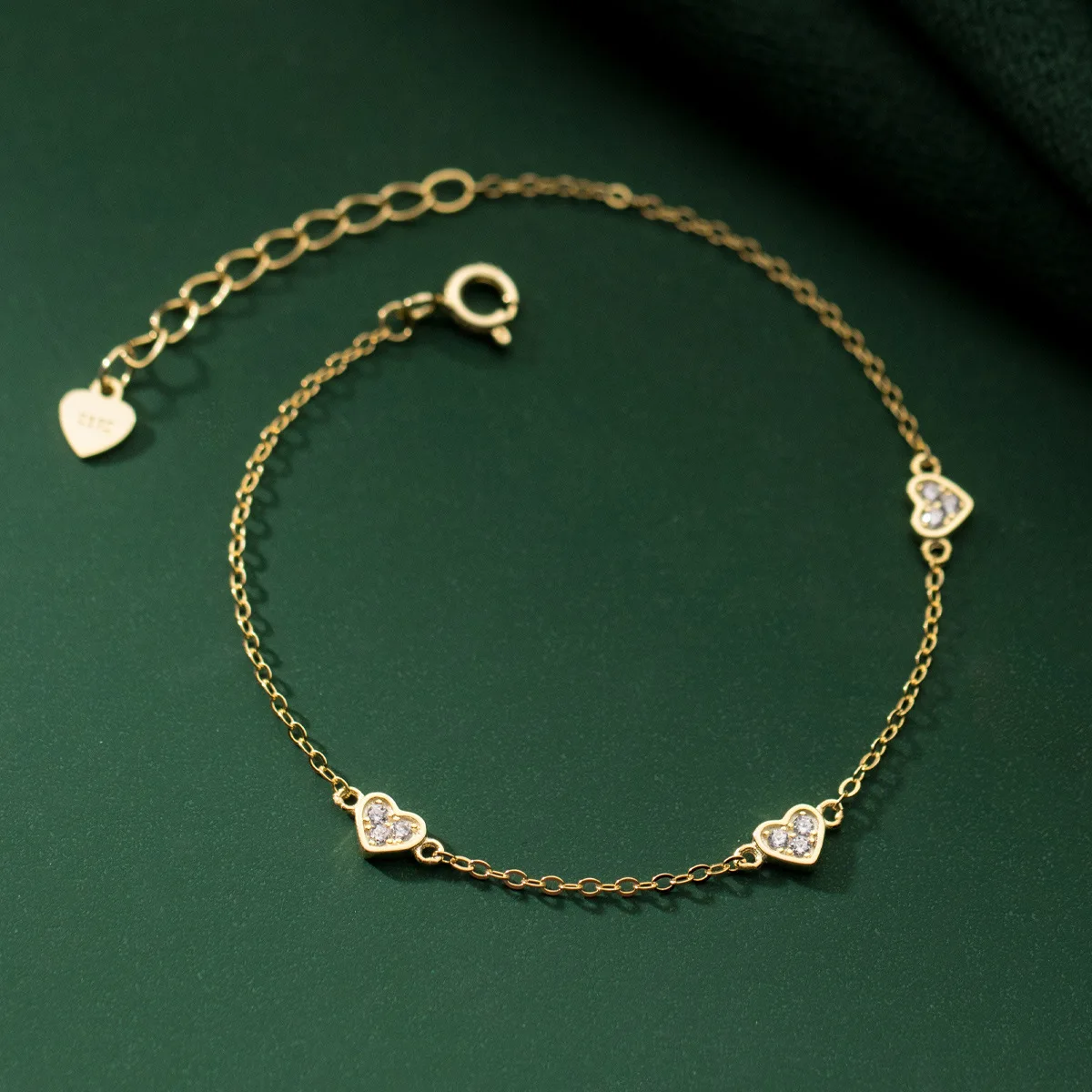 fashion jewelry 925 sterling silver simple love heart charm diamond gold plated bracelets women Mother's Valentine's Day
fashion jewelry 925 sterling silver simple love heart charm diamond gold plated bracelets women Mother's Valentine's Day