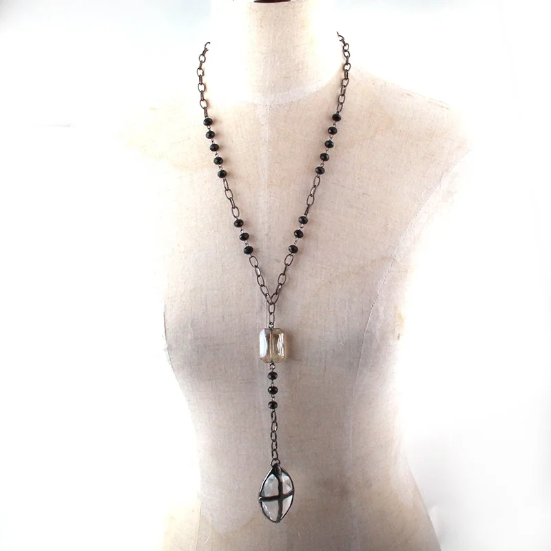 Black Crystal Glass beads Necklace Rosary Chain Necklace Toggle clasp Women Crystal Cross Necklace Bohemian Jewelry, Different
Black Crystal Glass beads Necklace Rosary Chain Necklace Toggle clasp Women Crystal Cross Necklace Bohemian Jewelry, Different