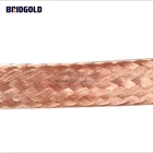 Flat tinned copper braid 3/4'' width 100m Length, rohs flexible flat copper wire braid