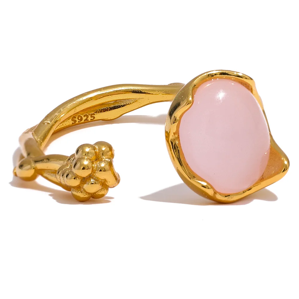 JINYOU 069 Exquisite S925 Rose Quartz Stone Sterling Silver Flower Plant Open Adjustable Ring Stylish Fine Jewelry Women Chic
JINYOU 069 Exquisite S925 Rose Quartz Stone Sterling Silver Flower Plant Open Adjustable Ring Stylish Fine Jewelry Women Chic