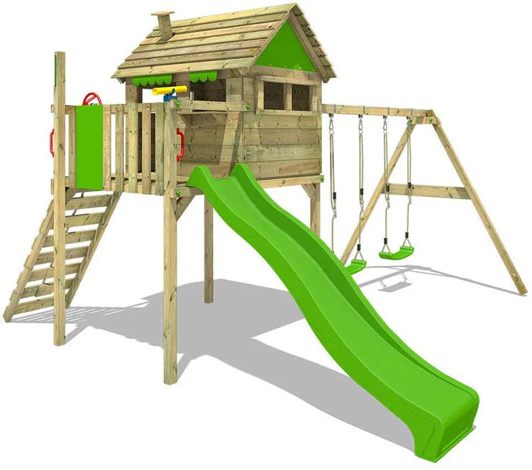 wooden playhouse climbing frame