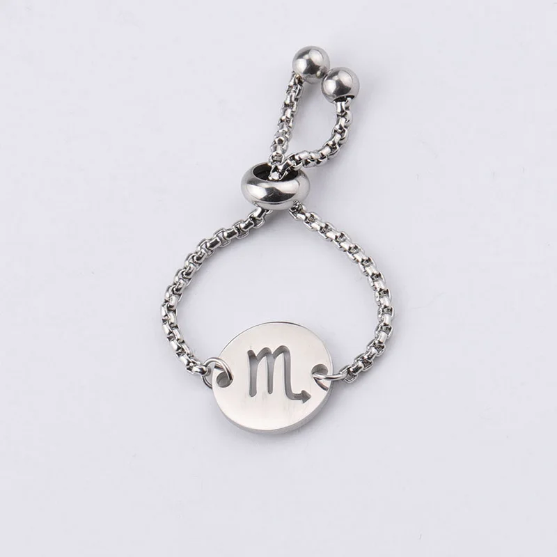 New Arrival 12 Constellation Stainless Steel Adjustable Ring High Quality Trendy Chain Ring Jewelry For Women Men, Steel color
New Arrival 12 Constellation Stainless Steel Adjustable Ring High Quality Trendy Chain Ring Jewelry For Women Men, Steel color