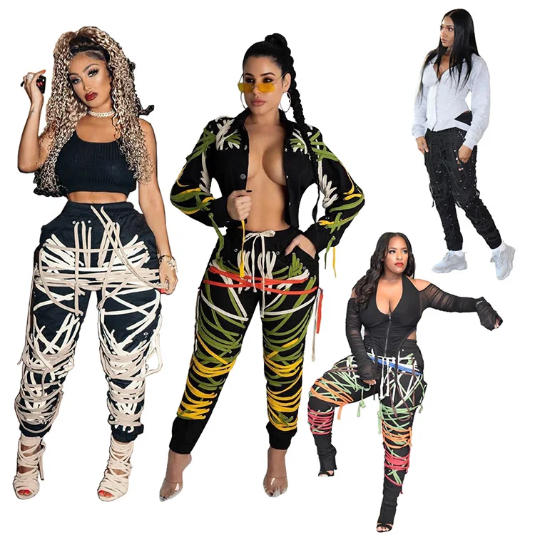 Custom String Sweat Patchwork Women Bandage Dark Black Ribbon Trousers Ladies Jogger Pants Track Pants Sweatpants, Customized color
Custom String Sweat Patchwork Women Bandage Dark Black Ribbon Trousers Ladies Jogger Pants Track Pants Sweatpants, Customized color