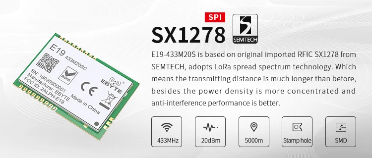 Cleqee-2 E19-433M20SC SX1278 GFSK 433M 5km Long Range Wireless Receiver Transceiver LoRa 433MHz RF Module - ANKUX.COM