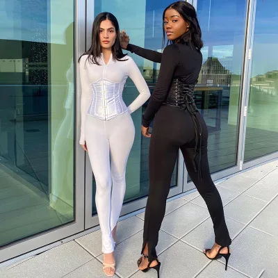 2021 Autumn Fashion Women 2 Piece Outfits Casual Jumpsuits+bandage Corset Matching Set Activewear Fitness Skinny Stretchy
2021 Autumn Fashion Women 2 Piece Outfits Casual Jumpsuits+bandage Corset Matching Set Activewear Fitness Skinny Stretchy