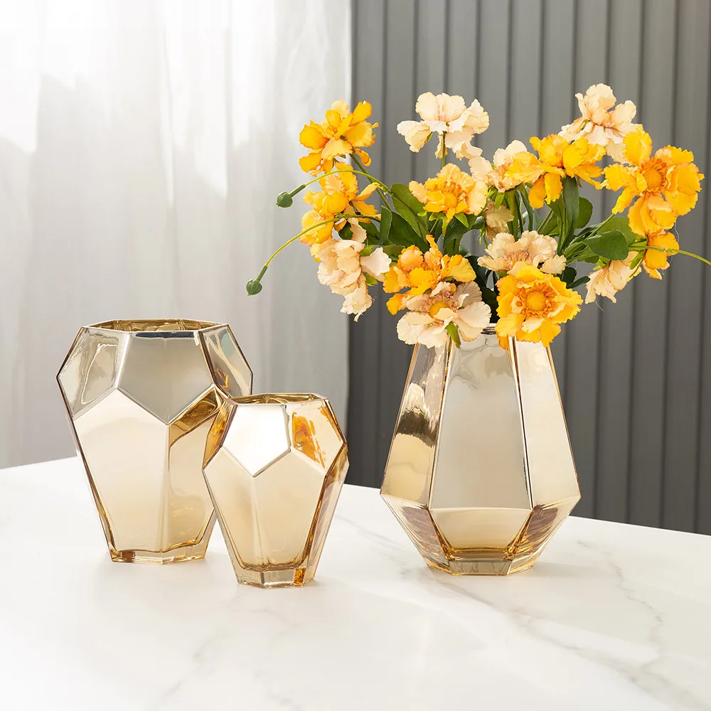 Golden Vase Glass Vase For Flower Arrangements Minimalist Decor Home Accessories Room Decor Aesthetic Vase for Decoration 
Golden Vase Glass Vase For Flower Arrangements Minimalist Decor Home Accessories Room Decor Aesthetic Vase for Decoration