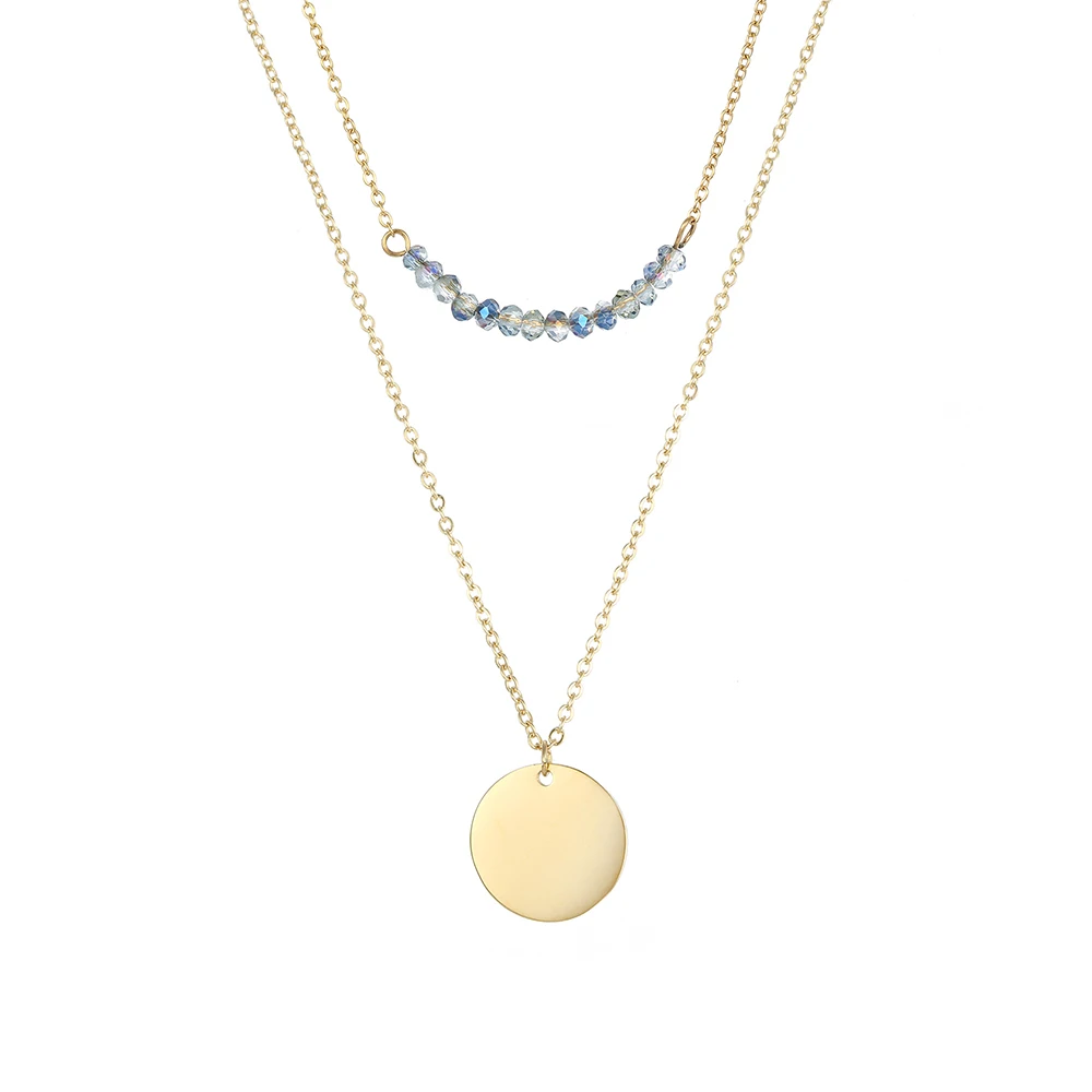 JUJIE Female Multi Layer Stainless Steel Necklace Crystal Beads Coin Pendant Simple Design Jewelry Custom Wholesale
JUJIE Female Multi Layer Stainless Steel Necklace Crystal Beads Coin Pendant Simple Design Jewelry Custom Wholesale