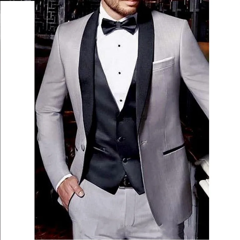 LL048 One Button Light Grey Wedding Men Suits Shawl Lapel Three Pieces Business Groom Tuxedos (Jacket+Pants+Vest), Per the request
LL048 One Button Light Grey Wedding Men Suits Shawl Lapel Three Pieces Business Groom Tuxedos (Jacket+Pants+Vest), Per the request
