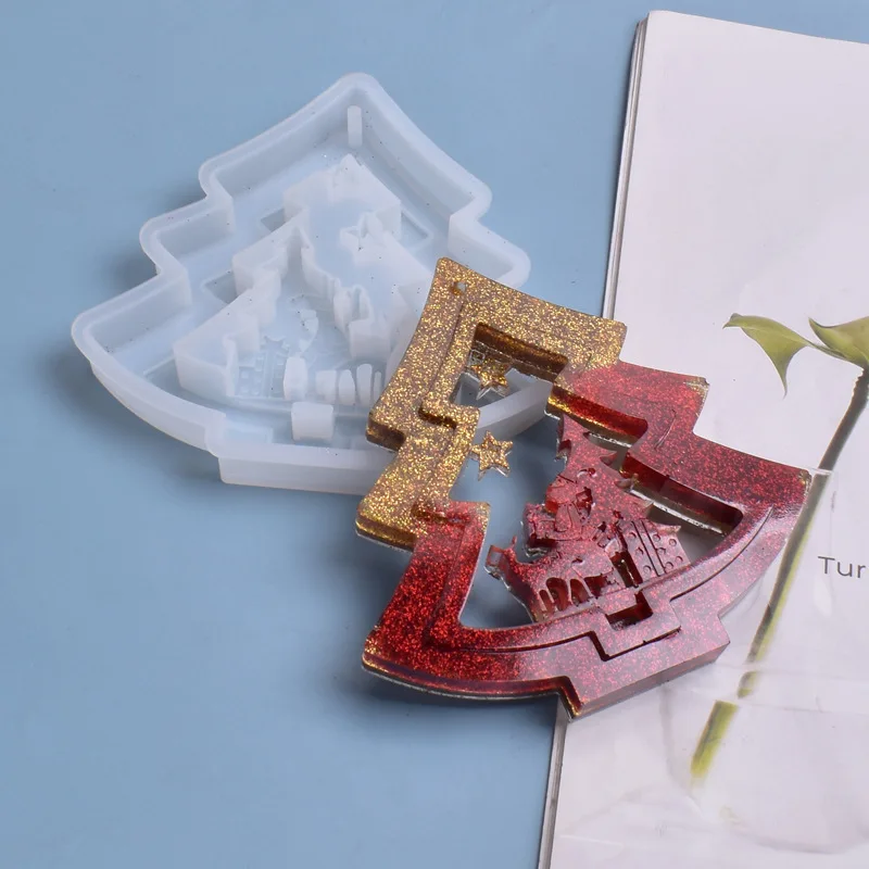 DIY New Christmas Series Crystal Epoxy Silicone Mold Christmas Tree House Decoration Hang Tag Ornaments, White
DIY New Christmas Series Crystal Epoxy Silicone Mold Christmas Tree House Decoration Hang Tag Ornaments, White