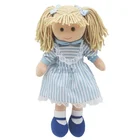 Custom 40cm Cute Plush Girl Doll With Stripe Dress New Design Soft Plush Kids Doll
