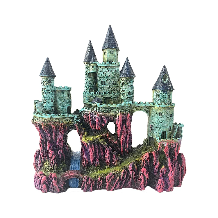 Realistic design aquarium resin purple waterfall castle ornament decoration for fish tank, As photo
Realistic design aquarium resin purple waterfall castle ornament decoration for fish tank, As photo