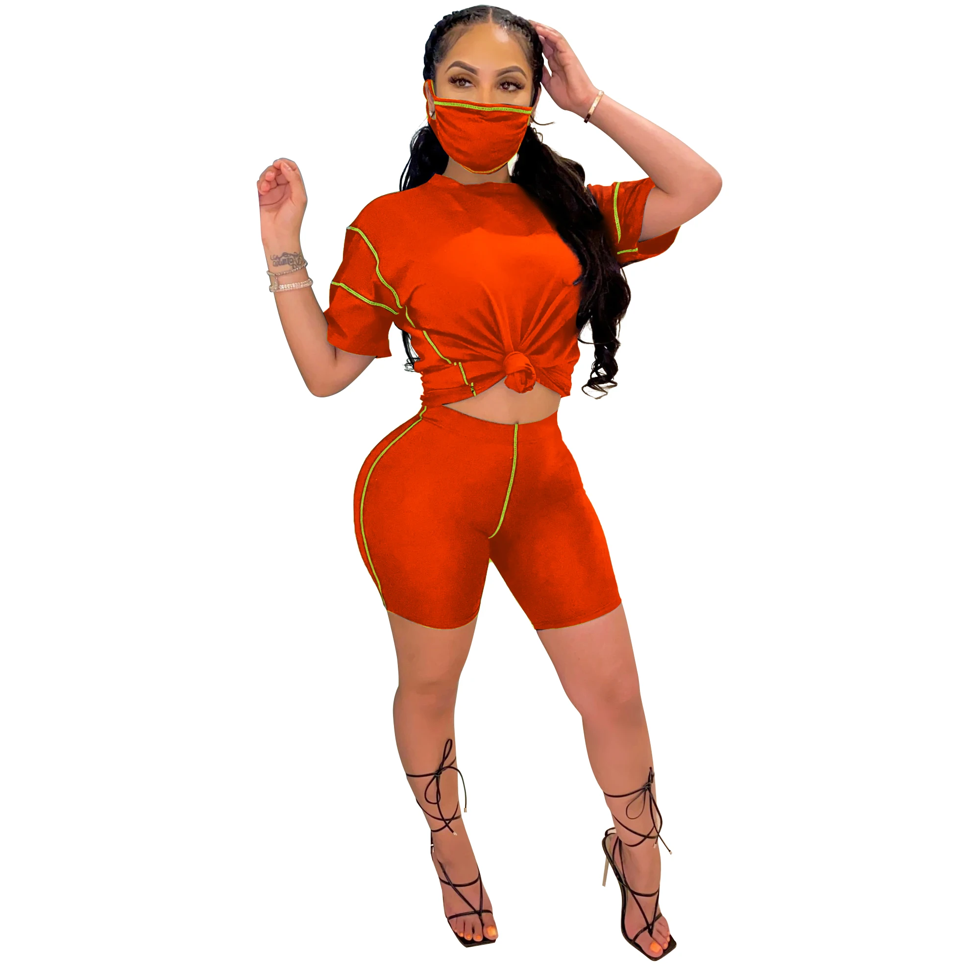Summer 2021 Summer New Design 6 Solid Color Fashion Women Casual Two Piece Set Women Clothing
Summer 2021 Summer New Design 6 Solid Color Fashion Women Casual Two Piece Set Women Clothing