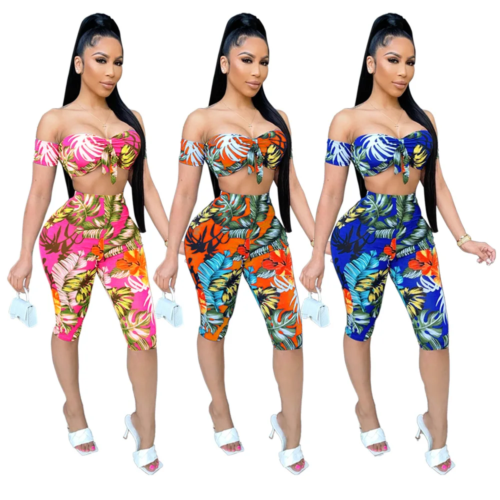 Women's casual printed sleeveless tube top cropped trousers 2021 2 piece set women summer floral 2 piece sets
Women's casual printed sleeveless tube top cropped trousers 2021 2 piece set women summer floral 2 piece sets