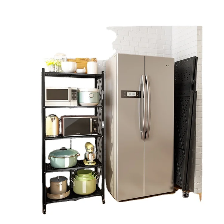 Wholesale Foldable Wheeled Kitchen Supplies Multi Layer Oven Pot Microwave Oven Storage Shelf Kitchen Organizer, Black
Wholesale Foldable Wheeled Kitchen Supplies Multi Layer Oven Pot Microwave Oven Storage Shelf Kitchen Organizer, Black