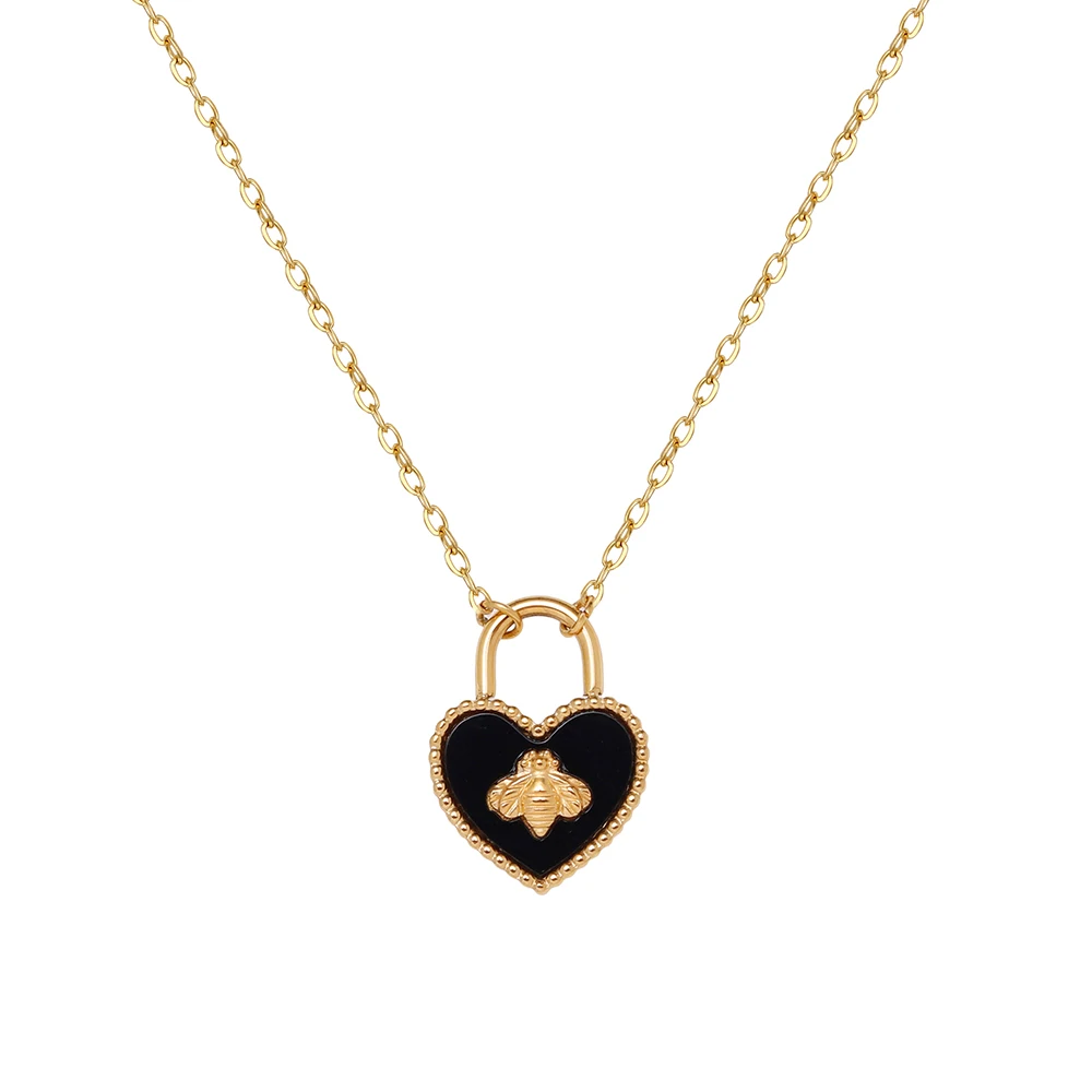 Heart Shaped Design 18K Gold Plated Stainless Steel Bee Pendant Necklace Women Jewelry Choker
Heart Shaped Design 18K Gold Plated Stainless Steel Bee Pendant Necklace Women Jewelry Choker