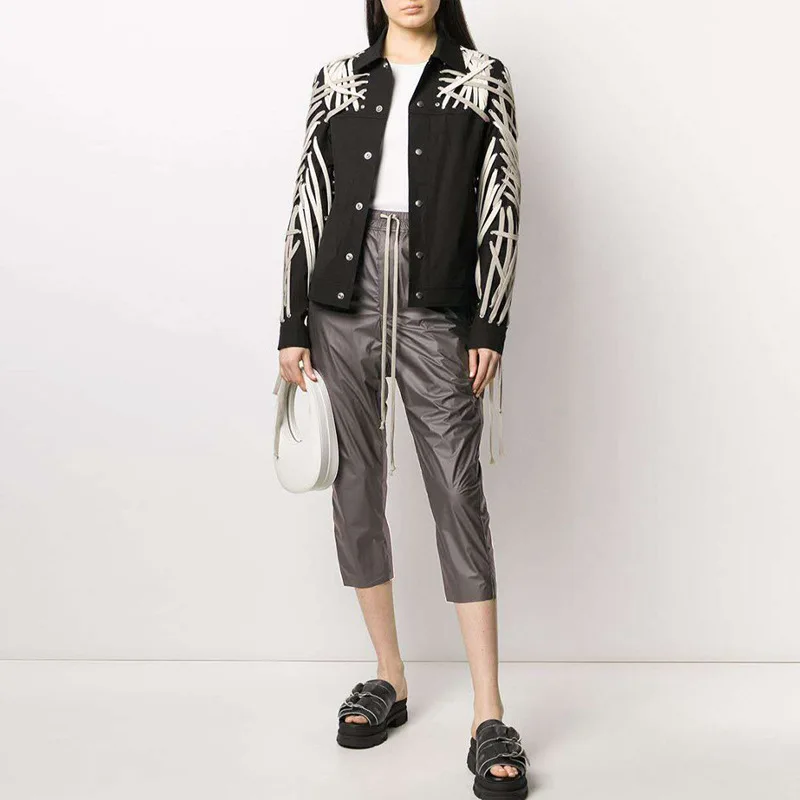 Winter High Street Women And Men's Jacket Coat Handmade Lace Up Outwear Bandage Drawstring Plus Size Coat, Silver/colorful
Winter High Street Women And Men's Jacket Coat Handmade Lace Up Outwear Bandage Drawstring Plus Size Coat, Silver/colorful