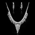 Amazon Hot Fashion Bride Rhinestone Claw Chain Jewelry Pendant Earrings Necklace Set