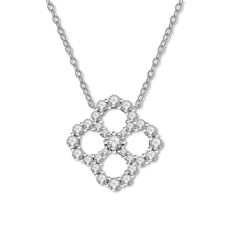 2021 Popular High Carbon Diamond Four-leaf Clover Hollow Flower S925 Silver Necklace
2021 Popular High Carbon Diamond Four-leaf Clover Hollow Flower S925 Silver Necklace