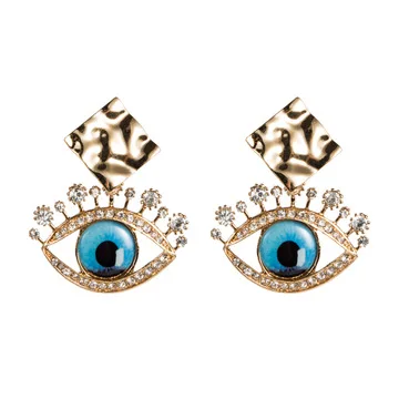 2021 Creative Gold Plated Geometric Crystal Eye Shaped Stud Earrings Lucky Turkish Blue Zircon Evil Eyes Drop Earrings for Girls
2021 Creative Gold Plated Geometric Crystal Eye Shaped Stud Earrings Lucky Turkish Blue Zircon Evil Eyes Drop Earrings for Girls