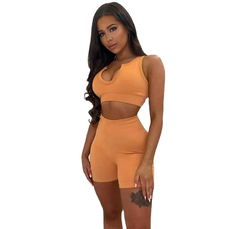 New arrival seamless women clothing high waist gum bra summer sexy short skinny low-cut yoga outfit women sets, Customized colors
New arrival seamless women clothing high waist gum bra summer sexy short skinny low-cut yoga outfit women sets, Customized colors