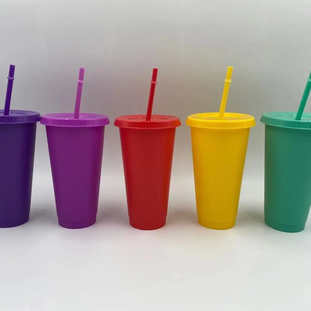 2020 new wholesale blank plastic cold drinks cup 24oz 16oz colorful not color changing cups sets with straw and lid, 6 colors
2020 new wholesale blank plastic cold drinks cup 24oz 16oz colorful not color changing cups sets with straw and lid, 6 colors