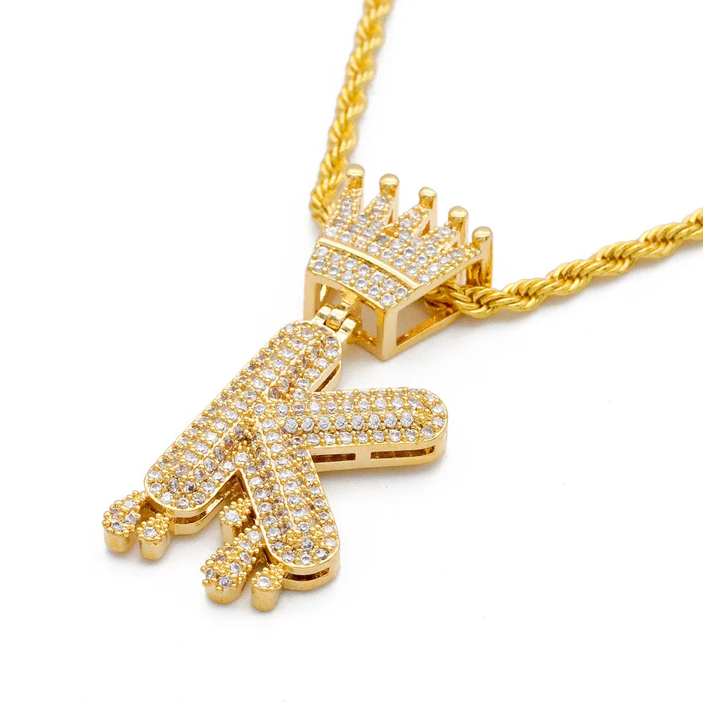 Man Women Stainless Steel Rope Chain Full Zircon Diamond Crown Alphabet 26 Letters Pendant Initial Necklace
Man Women Stainless Steel Rope Chain Full Zircon Diamond Crown Alphabet 26 Letters Pendant Initial Necklace