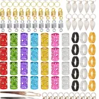 Wholesale 80pcs/lot Hair Extension Tool Dreadlocks cuff hair clip Women beads hair rings for braids