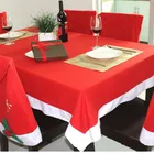 Red Christmas Rectangular Tablecloth Non-woven Dinner Table Cloth For Home Decoration