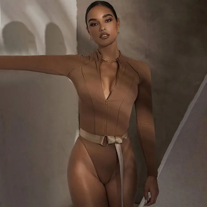X00039D women fashion playsuit hot sale neon rompers female elastic skinny bodysuits, Gray
X00039D women fashion playsuit hot sale neon rompers female elastic skinny bodysuits, Gray
