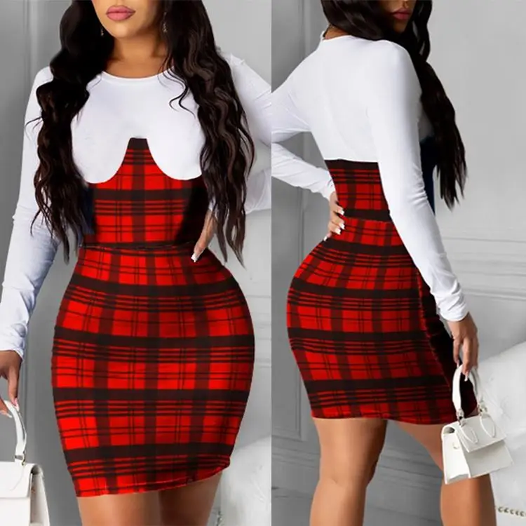 S983-new arrivals 2021 plaid dress casual red patchwork dresses knee length dress
S983-new arrivals 2021 plaid dress casual red patchwork dresses knee length dress