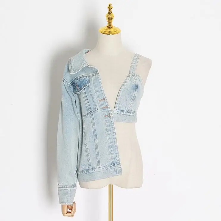 2020 Sexy Womens Casual Outdoor Loose Fit Blue Split Joint Asymmetrical sexy Denim jeans Jacket, Color block or custom
2020 Sexy Womens Casual Outdoor Loose Fit Blue Split Joint Asymmetrical sexy Denim jeans Jacket, Color block or custom