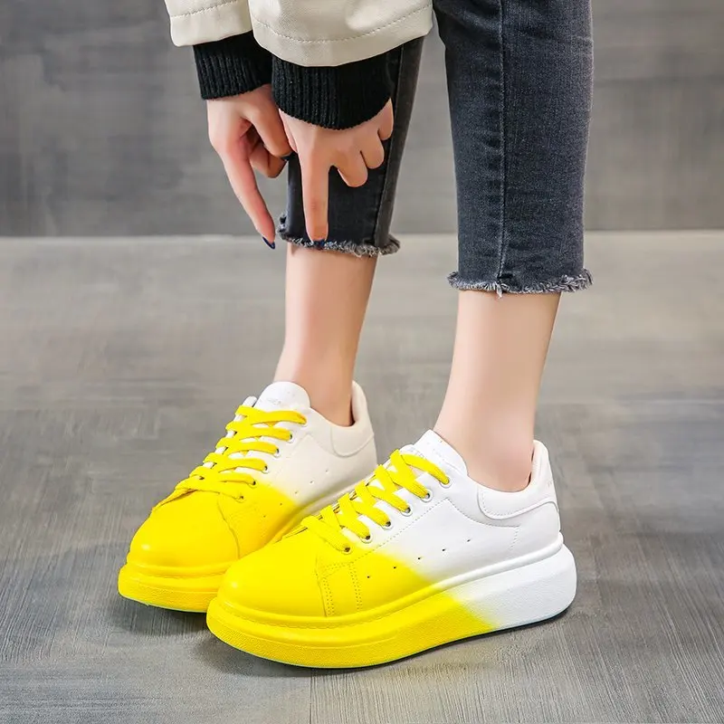 Women Flat Casual Sneakers Lace up Breathable Colorful Platform Shoes Female PU Fashion Ladies Walking Vulcanized Sport Shoess
Women Flat Casual Sneakers Lace up Breathable Colorful Platform Shoes Female PU Fashion Ladies Walking Vulcanized Sport Shoess