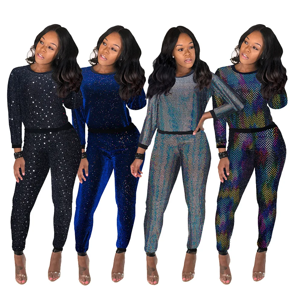 Two Piece Sets for Women Ladies Sequin Shiny Party Long Sleeve Tops and Pants Set Rhinestone Pants Sweat Suits Fall RS00201
Two Piece Sets for Women Ladies Sequin Shiny Party Long Sleeve Tops and Pants Set Rhinestone Pants Sweat Suits Fall RS00201