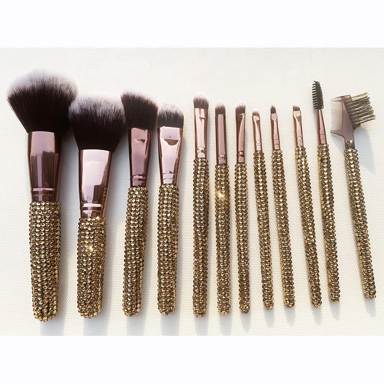Skyey Care 12pcs Premium Rose Gold Glitter Diamond-bordered Make Up Brush Kit Bling Blinged Makeup Brushes Set, A small amount of diamond color can be customized
Skyey Care 12pcs Premium Rose Gold Glitter Diamond-bordered Make Up Brush Kit Bling Blinged Makeup Brushes Set, A small amount of diamond color can be customized