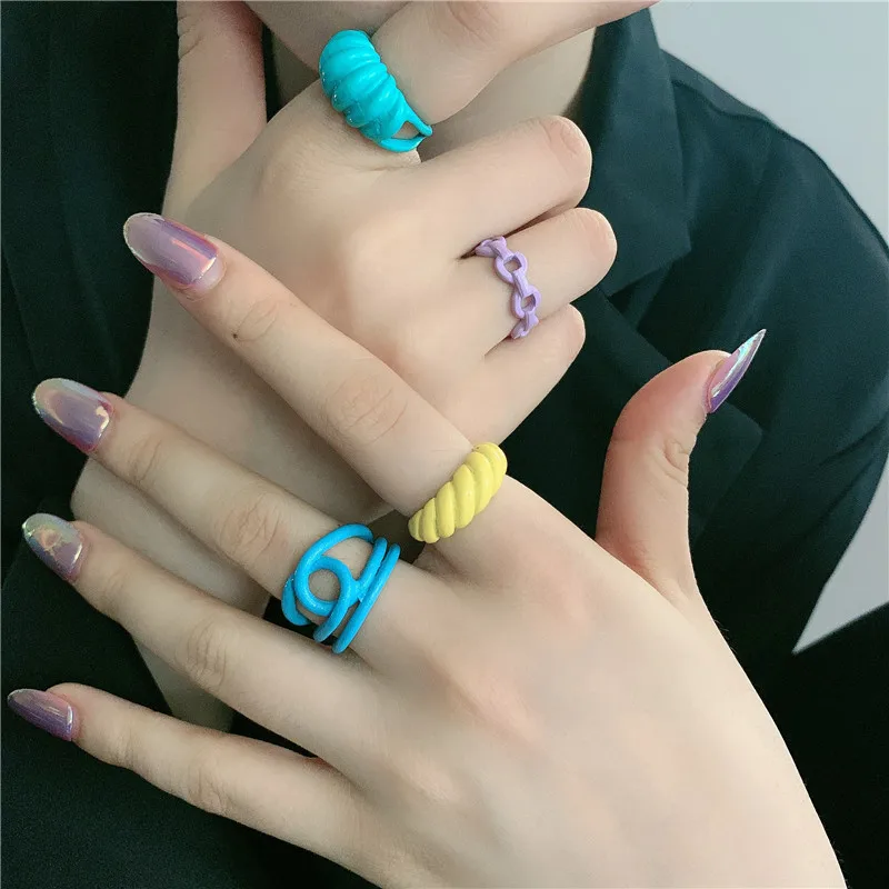 HongTong Fashion Colorful Candy Color Ring Color Oil Painting Geometric Line Stacking Ring For Women, Picture shows
HongTong Fashion Colorful Candy Color Ring Color Oil Painting Geometric Line Stacking Ring For Women, Picture shows