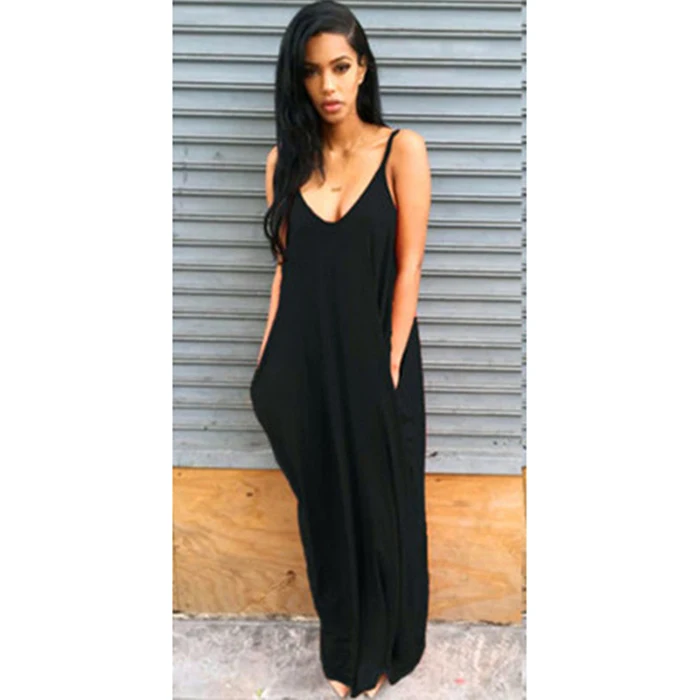 Wonder Beauty 6 Colors Women V Neck Spaghetti Strap Sleeveless Maxi Long Loose Casual Dress, As shown casual dress
Wonder Beauty 6 Colors Women V Neck Spaghetti Strap Sleeveless Maxi Long Loose Casual Dress, As shown casual dress