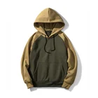 Cheap double color stitching couple pullover factory custom logo raglan sleeves hoodie