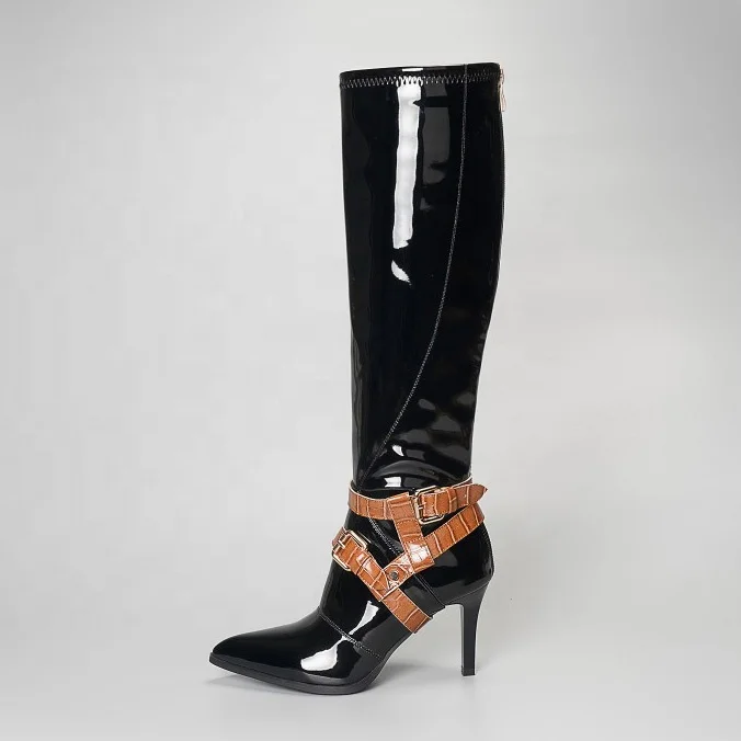 Marble Pattern Buckle Strap Big Size 43 Thin Heel Mirror Women Knee High Boots Back Zip Pointed Toe Dating Long Booty For Lady, Black
Marble Pattern Buckle Strap Big Size 43 Thin Heel Mirror Women Knee High Boots Back Zip Pointed Toe Dating Long Booty For Lady, Black