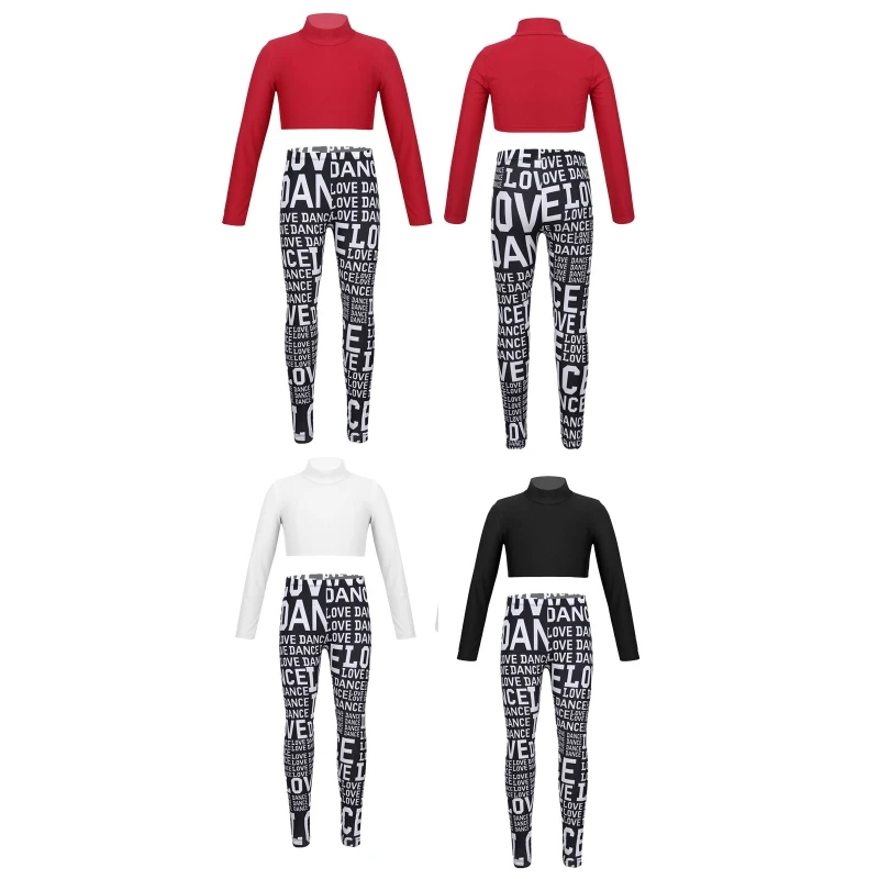 Fashion Kids Girls Two Pieces Sports Tracksuit Letters Printing Dance Performance Set Crop Top with Leggings
Fashion Kids Girls Two Pieces Sports Tracksuit Letters Printing Dance Performance Set Crop Top with Leggings
