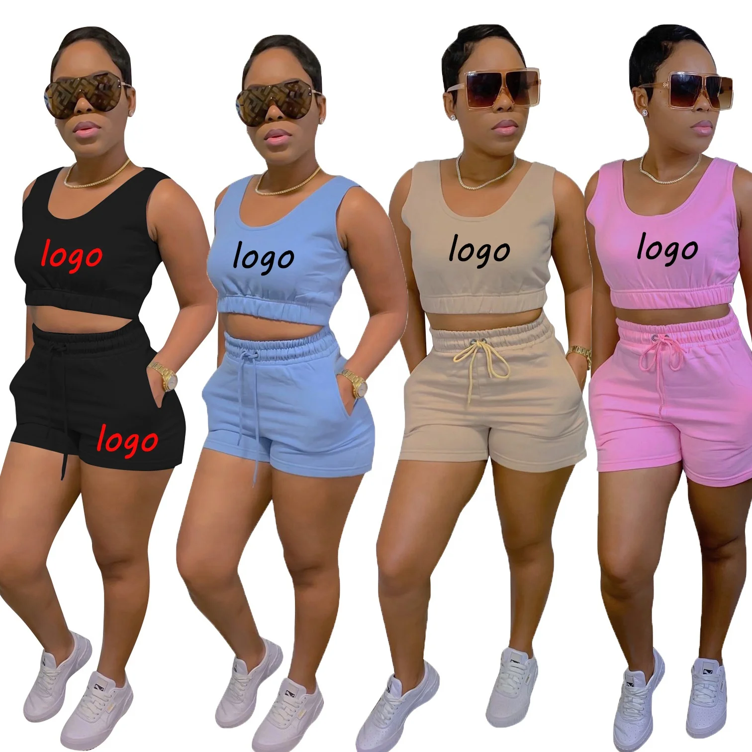 Embroidery Logo Shorts Yoga Casual Women Two Piece Sets Sleeveless Sport Bra Top 2 Piece Set Women Summer, 4 colors
Embroidery Logo Shorts Yoga Casual Women Two Piece Sets Sleeveless Sport Bra Top 2 Piece Set Women Summer, 4 colors