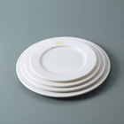 Wholesale cheap custom logo plain white round 100 plastic melamine dinnerware dinner buffet dishes plates set