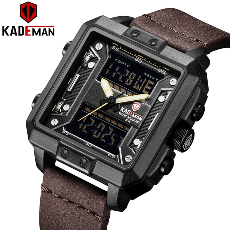KADEMAN K6153 expensive double display watches for men fashion leather functional stylish led digital analogue watches
KADEMAN K6153 expensive double display watches for men fashion leather functional stylish led digital analogue watches