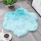 Artificial wool flower-shaped faux fur white rectangle area rug modern fur rug big fur rugs and carpets soft
