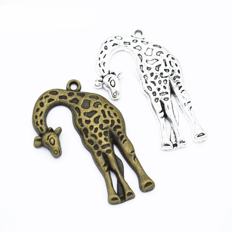 

Zinc Alloy Metal Antique Silver Antique Bronze Animal Giraffe Designer Charms Pendant For Diy Bracelets Jewelry Making Bulk