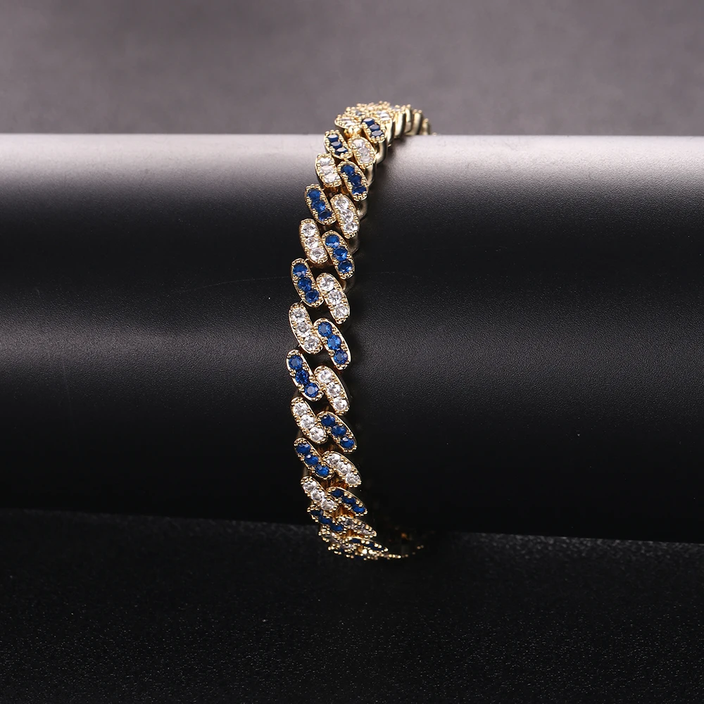 Hip Hop Women Jewelry White+blue zircon Gold 8mm 8inch Cuban link Iced Out CZ Prong Set Luxury Cuban Bracelet, Gold,silver
Hip Hop Women Jewelry White+blue zircon Gold 8mm 8inch Cuban link Iced Out CZ Prong Set Luxury Cuban Bracelet, Gold,silver