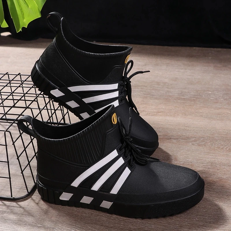 Customized daily wear non-slip water shoes ankle fashionable rain boots with shoelace mountaineering shoes for men, Black,green,blue
Customized daily wear non-slip water shoes ankle fashionable rain boots with shoelace mountaineering shoes for men, Black,green,blue