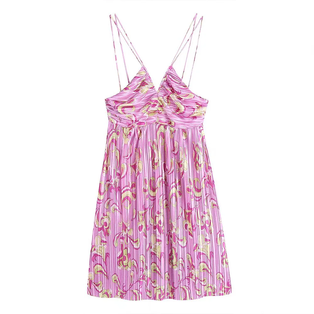 BMURHMZA2022 women's spring and summer new sexy fashion print small pleated suspenders dresses for women 2022, Picture color
BMURHMZA2022 women's spring and summer new sexy fashion print small pleated suspenders dresses for women 2022, Picture color